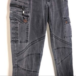 Celebrity Pink Gray Cargo Zip Leg Jean Size 3